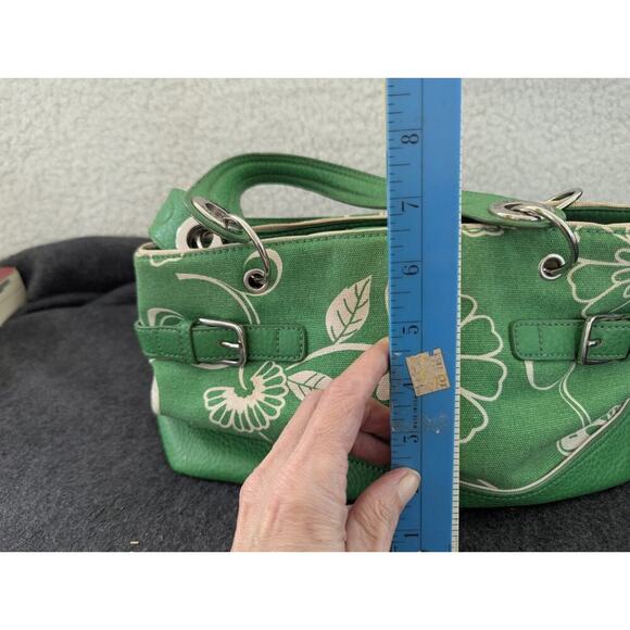 Tommy Hilfiger Green Denim Floral Women`s Handbag Used Y2K 90s - Picture 3 of 12